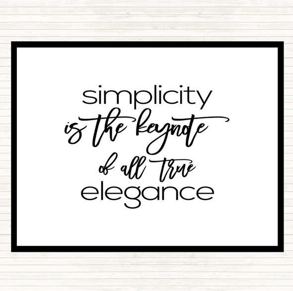 White Black Elegance Quote Placemat