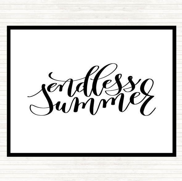 White Black Endless Summer Quote Placemat