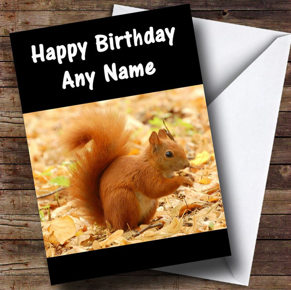 Red Squirrel Customised Birthday Card