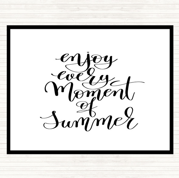 White Black Enjoy Summer Moment Quote Placemat