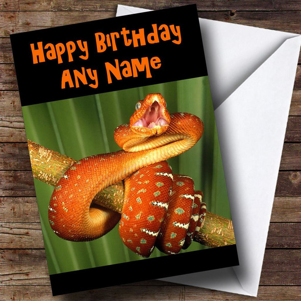 Orange Snake Customised Birthday Card