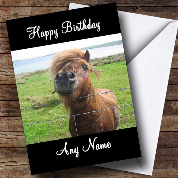 Shetland Pony Customised Birthday Card