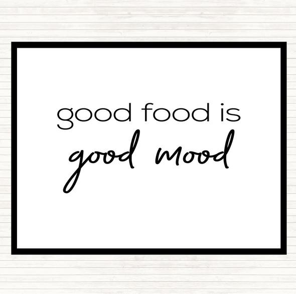 White Black Good Food Quote Placemat