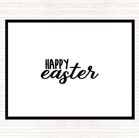 White Black Happy Easter Quote Placemat