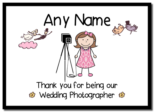 Thank You For Being Our Wedding Photographer Female Placemat