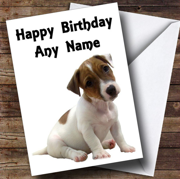 Jack Russell Puppy Dog Customised Birthday Card