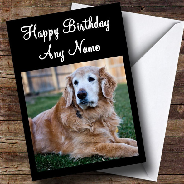 Golden Retriever Dog Customised Birthday Card