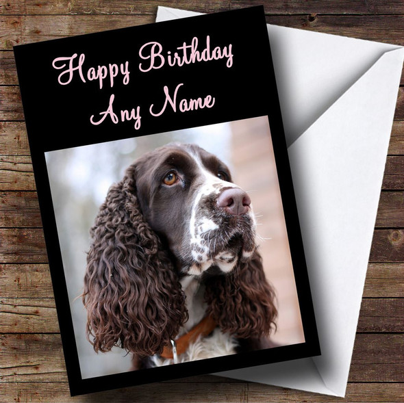 English Spaniel Dog Customised Birthday Card