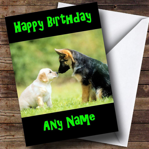 Dogs Touching Noses Customised Birthday Card