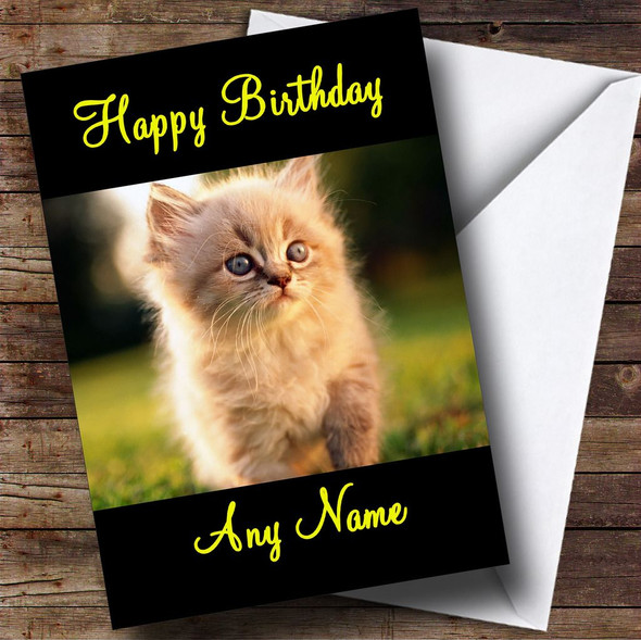 Beautiful Cute Kitten Customised Birthday Card