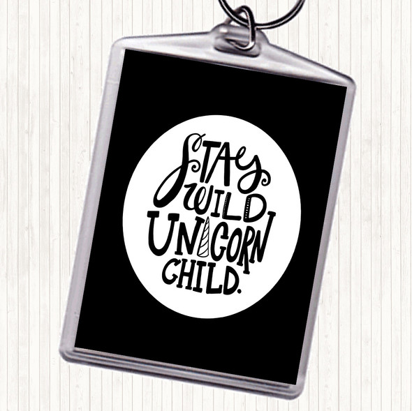 Black White Unicorn Child Quote Keyring