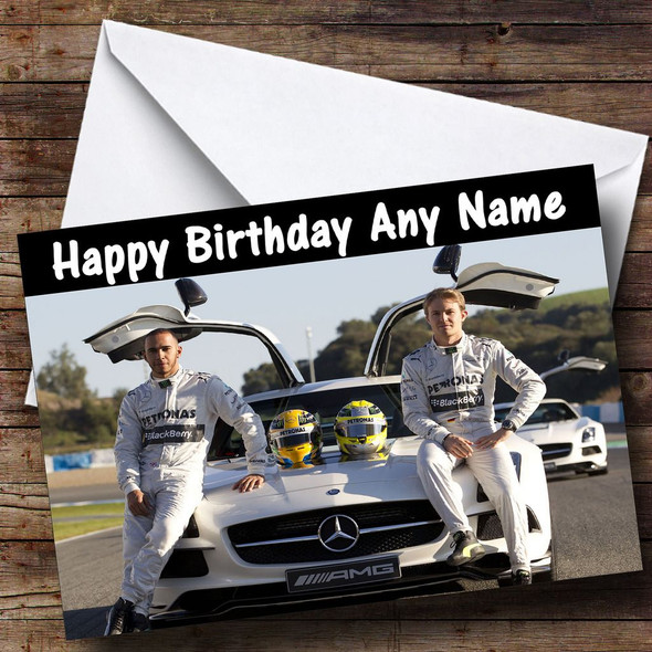 Lewis Hamilton & Nico Rosberg Customised Birthday Card