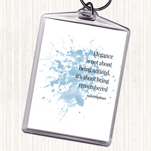 Blue White Audrey Hepburn Elegance Be Remembered Quote Keyring
