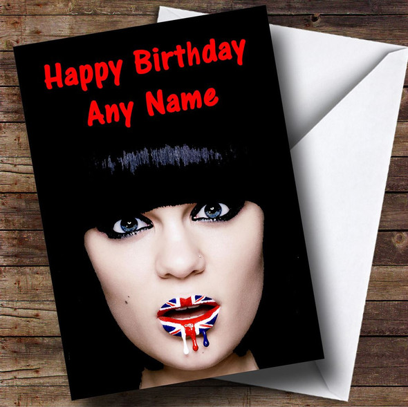 Jessie J Brit Lips Customised Birthday Card