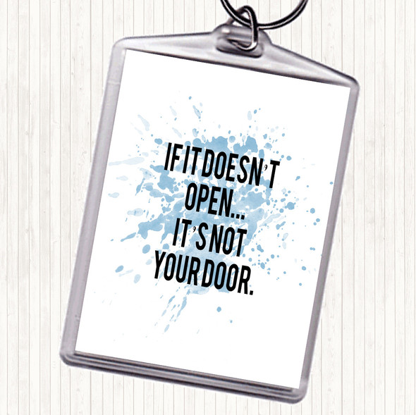 Blue White Not Your Door Inspirational Quote Keyring Blue White Not Your Door Inspirational Quote Keyring