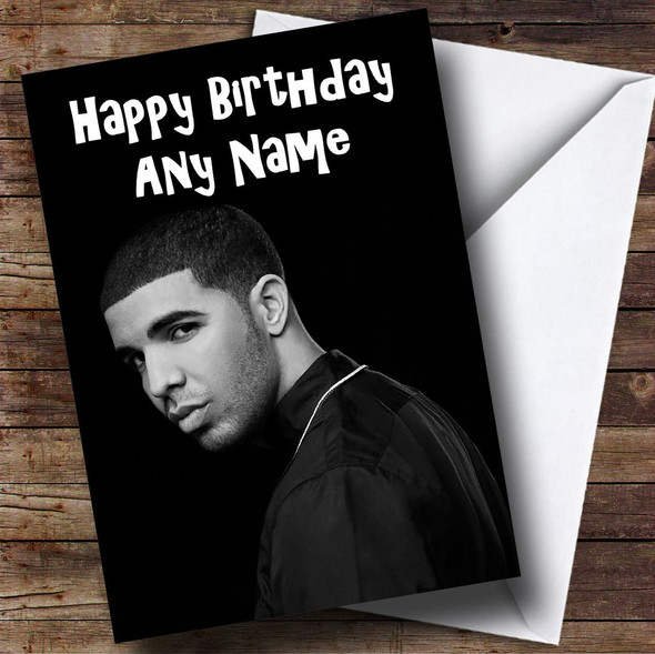 Black & White Drake Customised Birthday Card