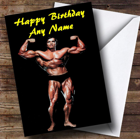 Arnold Schwarzenegger Muscles Customised Birthday Card