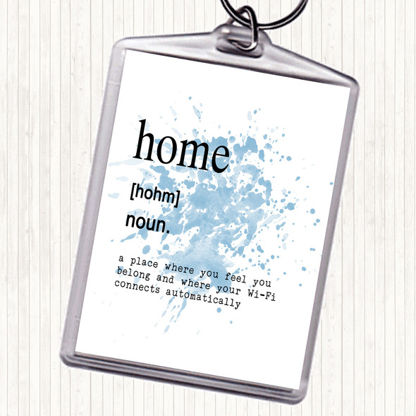 Blue White Word Definition Home Inspirational Quote Keyring
