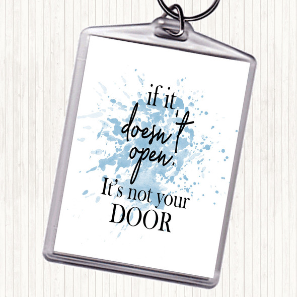 Blue White Doesn't Open Inspirational Quote Keyring Blue White Doesn't Open Inspirational Quote Keyring