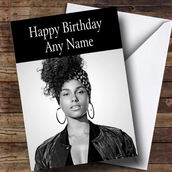 Customised Alicia Keys Celebrity Birthday Card