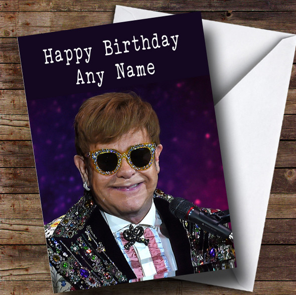 Customised Elton John Celebrity Birthday Card
