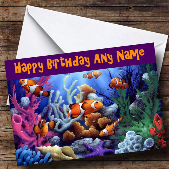 (Nemo) Clownfish Underwater Scene Customised Birthday Card
