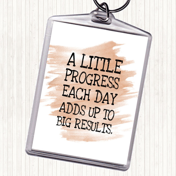 Watercolour Progress Each Day Quote Keyring
