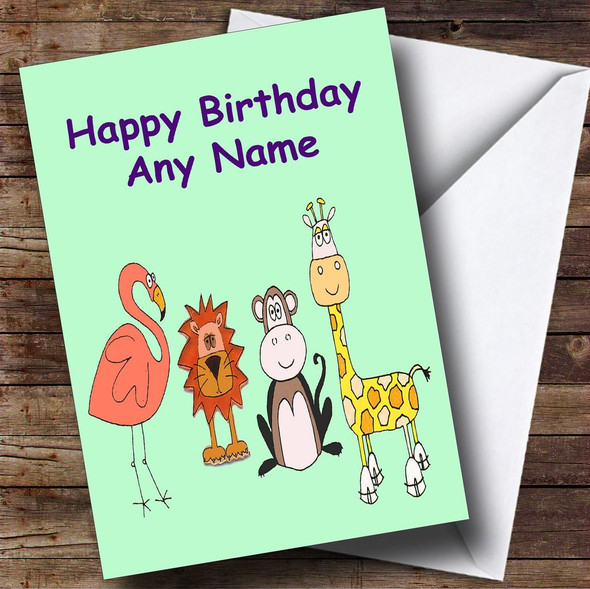 Jungle Friends Customised Birthday Card