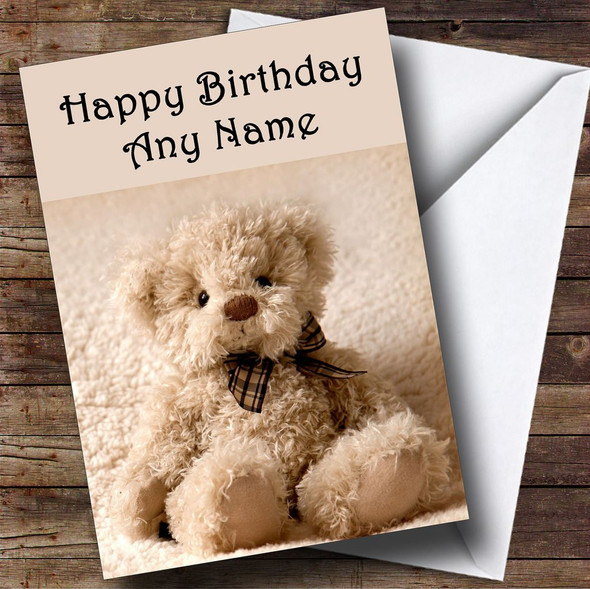 Beautiful Cuddly Teddy Bear Customised Birthday Card