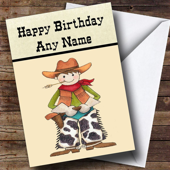 Western Cowboy Customised Birthday Card