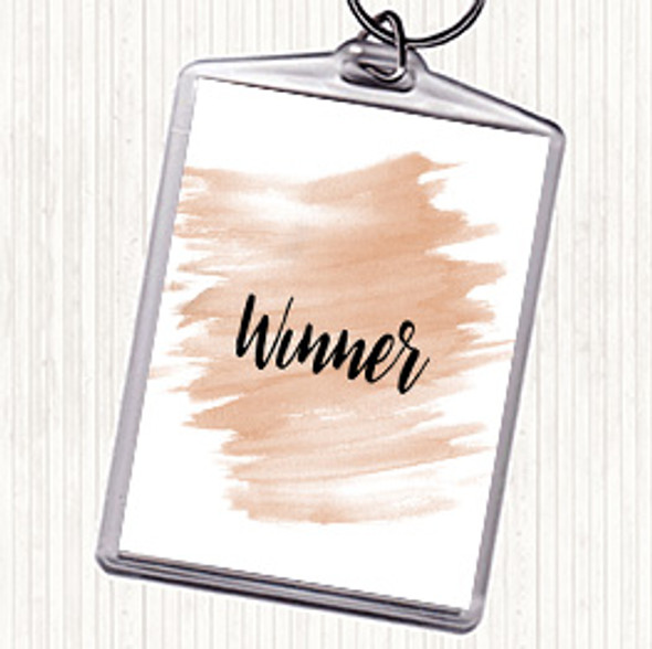 Watercolour Winner Quote Keyring