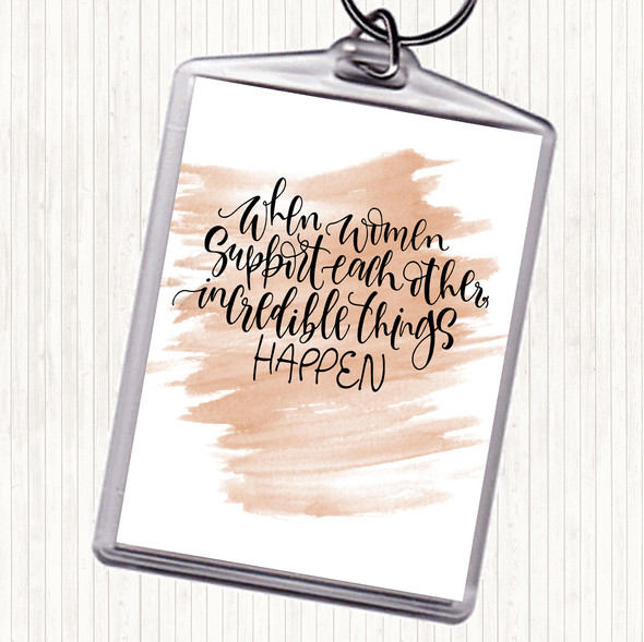 Watercolour Women Support Quote Keyring