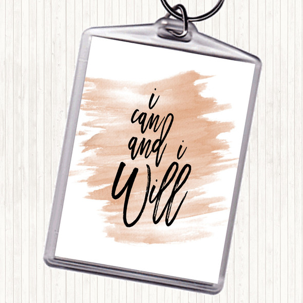 Watercolour Can And Will Quote Keyring