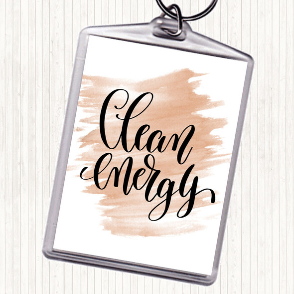 Watercolour Clean Energy Quote Keyring