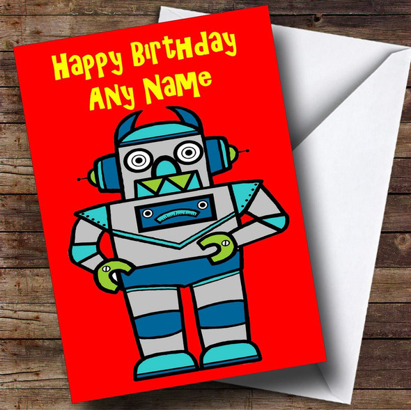 Red Robot Customised Birthday Card