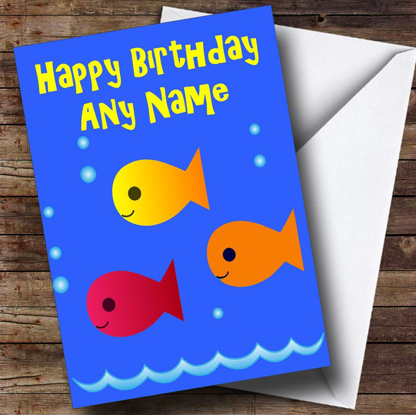 Cartoon Fish Customised Birthday Card