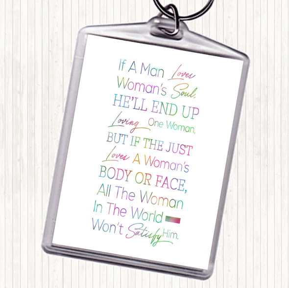 If A Man Loves Rainbow Quote Keyring