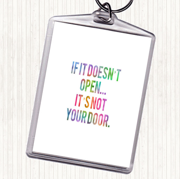 Not Your Door Rainbow Quote Keyring
