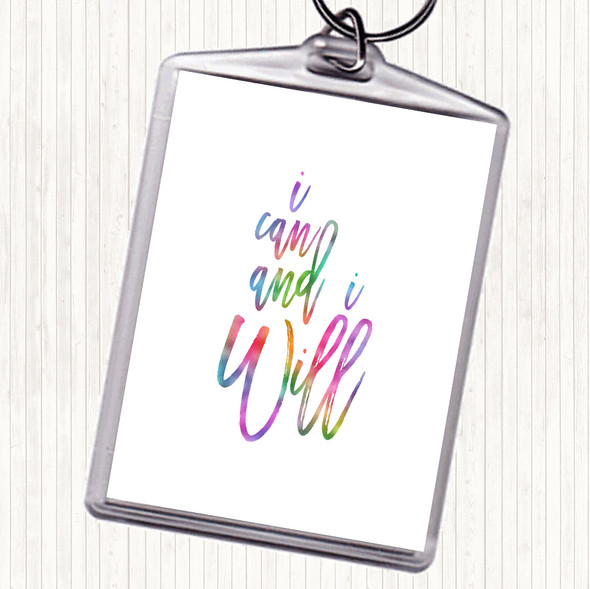 Can And Will Rainbow Quote Keyring