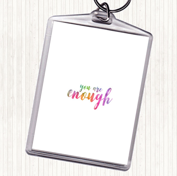 Enough Rainbow Quote Keyring