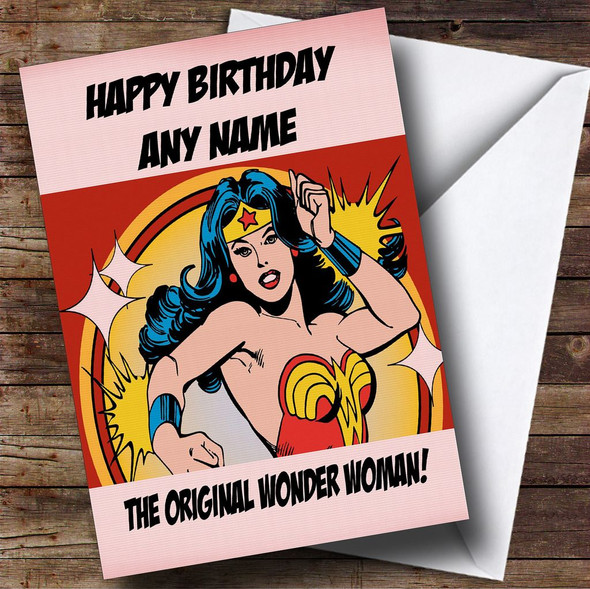 Original Wonder Woman Customised Birthday Card