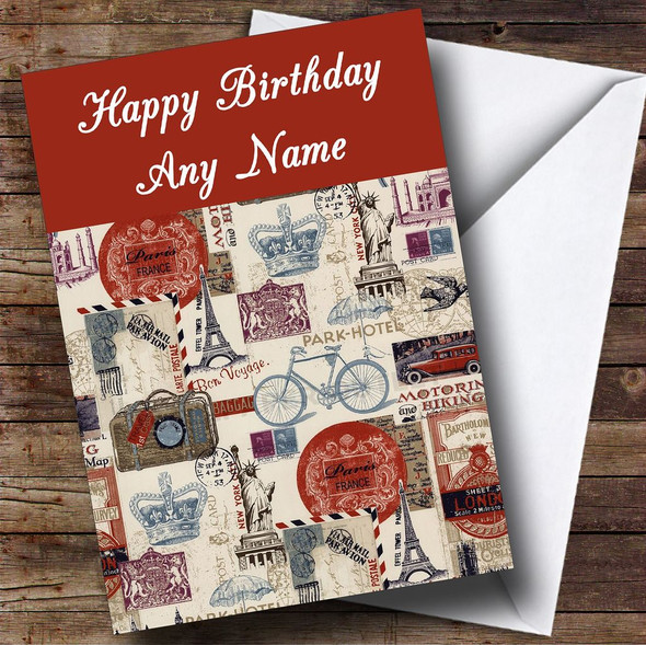 Vintage Paris Customised Birthday Card