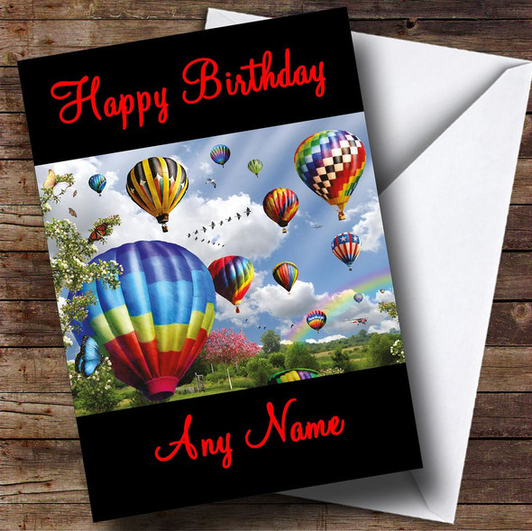 Hot Air Balloons Customised Birthday Card