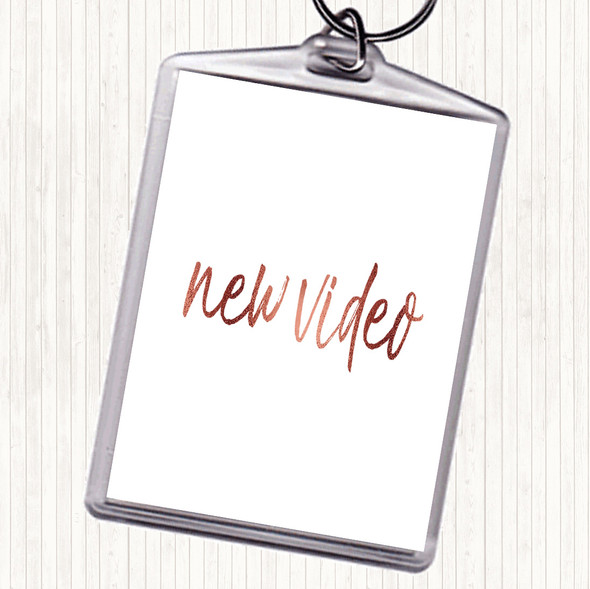 Rose Gold New Video Quote Keyring Rose Gold New Video Quote Keyring