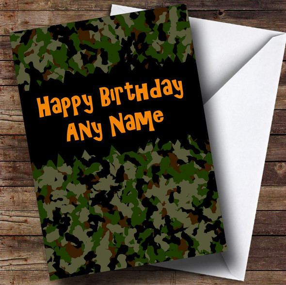 Army Camouflage Customised Birthday Card
