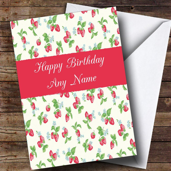 Strawberry Customised Birthday Card