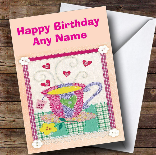 Pretty Teacup Tea Customised Birthday Card