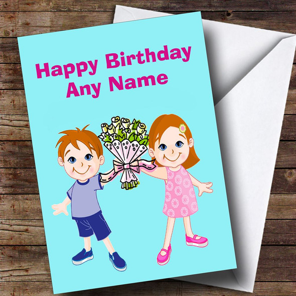 Cute Little Kids Customised Birthday Card