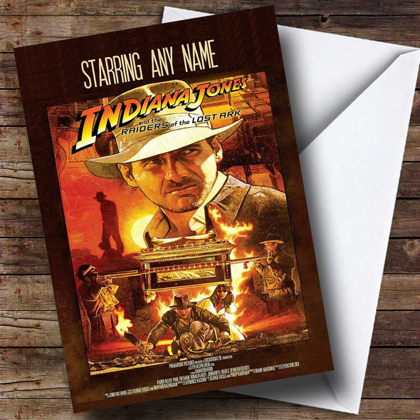 Spoof Indiana Jones Movie Film Poster Customised Birthday Card