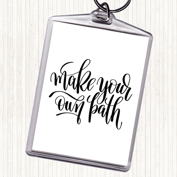 White Black Make Your Own Quote Keyring